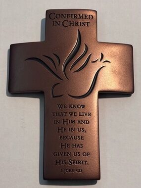 Confirmed in Christ Cross Wall Plaque - Bronze Tone